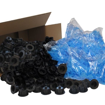 Nivelliersystem24 XXL-Set 3 mm, blaue Laschen und schwarze Hauben